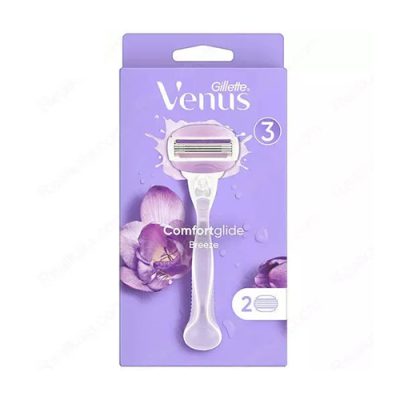 خودتراش ژیلت ونوس بریز 3 لبه با 2 تیغ یدک ژیلت (یاسی)